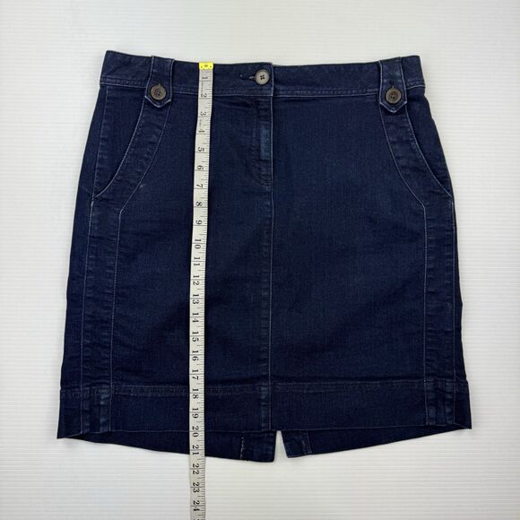Dana Buchman Denim Mini Skirt Dark Wash Blue Pockets Women’s Size 12 - Picture 8 of 9